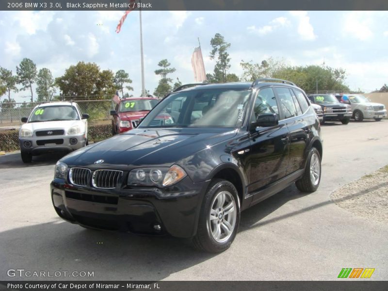 Black Sapphire Metallic / Black 2006 BMW X3 3.0i