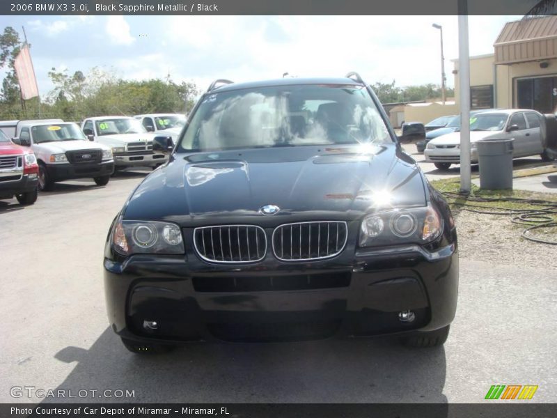 Black Sapphire Metallic / Black 2006 BMW X3 3.0i