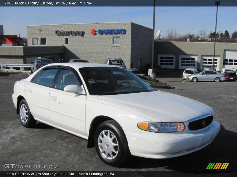 White / Medium Gray 2003 Buick Century Custom