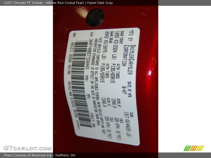 Inferno Red Crystal Pearl / Pastel Slate Gray 2007 Chrysler PT Cruiser