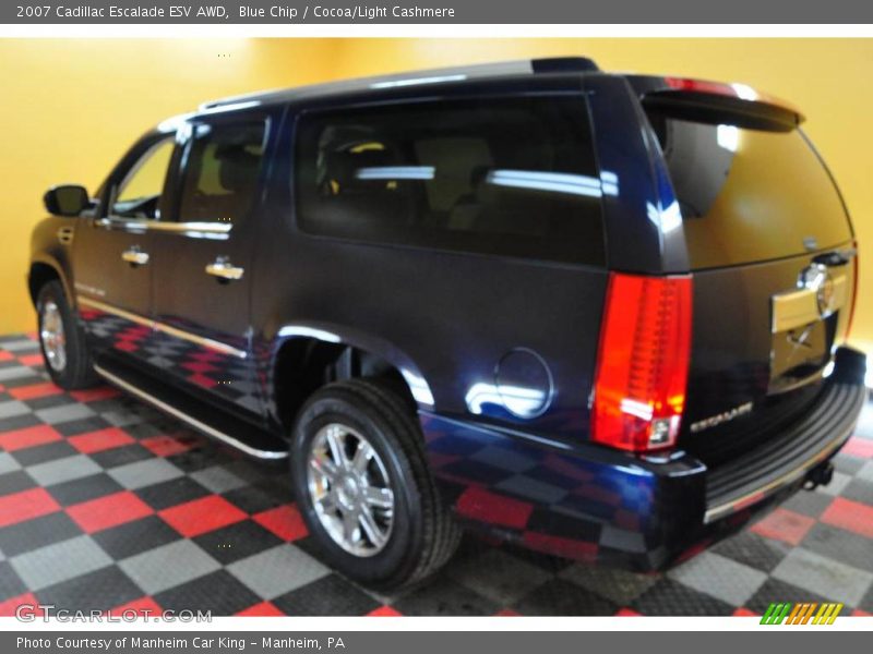 Blue Chip / Cocoa/Light Cashmere 2007 Cadillac Escalade ESV AWD