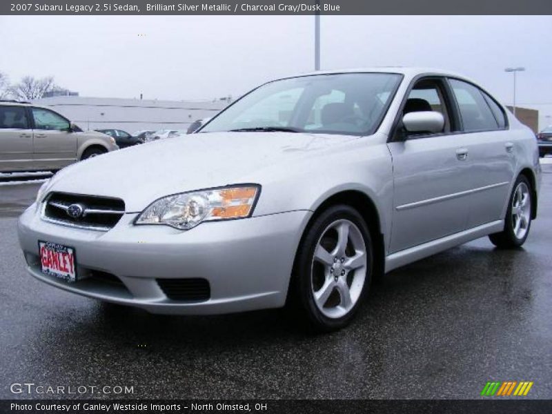 Brilliant Silver Metallic / Charcoal Gray/Dusk Blue 2007 Subaru Legacy 2.5i Sedan