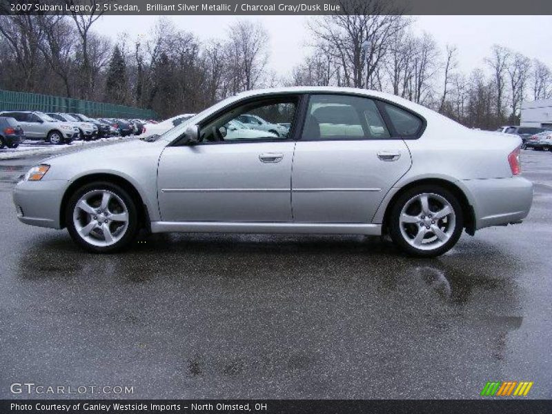 Brilliant Silver Metallic / Charcoal Gray/Dusk Blue 2007 Subaru Legacy 2.5i Sedan