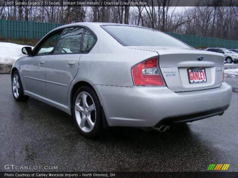 Brilliant Silver Metallic / Charcoal Gray/Dusk Blue 2007 Subaru Legacy 2.5i Sedan