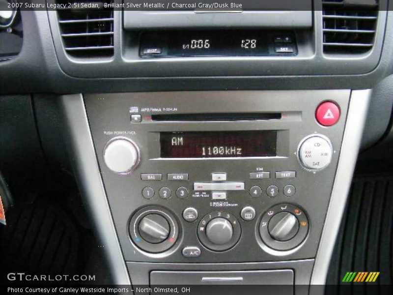 Brilliant Silver Metallic / Charcoal Gray/Dusk Blue 2007 Subaru Legacy 2.5i Sedan