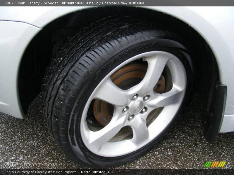 Brilliant Silver Metallic / Charcoal Gray/Dusk Blue 2007 Subaru Legacy 2.5i Sedan