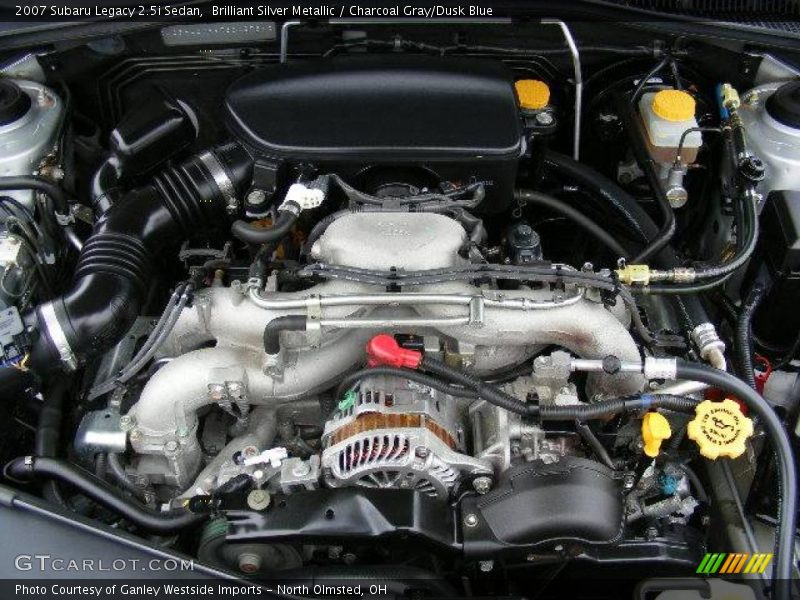 Brilliant Silver Metallic / Charcoal Gray/Dusk Blue 2007 Subaru Legacy 2.5i Sedan