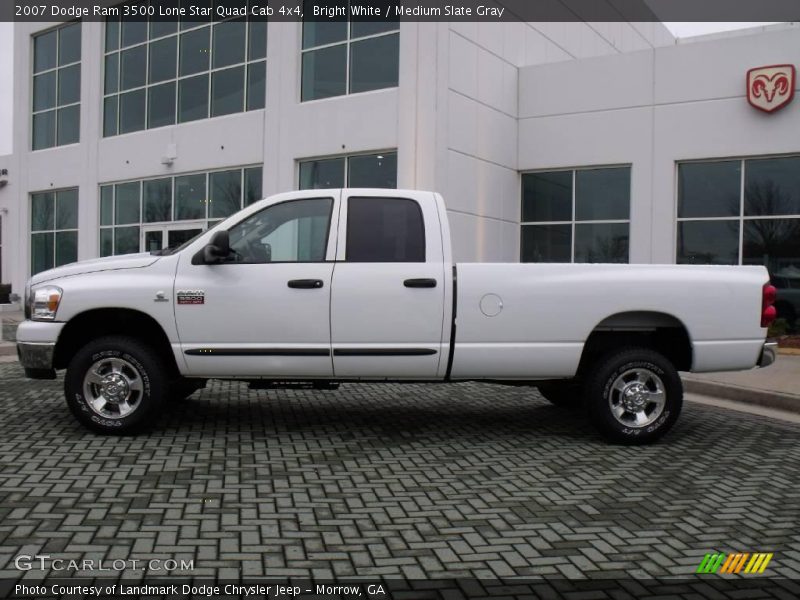 Bright White / Medium Slate Gray 2007 Dodge Ram 3500 Lone Star Quad Cab 4x4