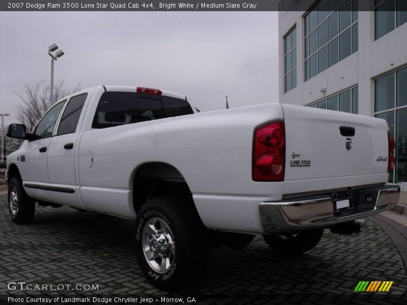 Bright White / Medium Slate Gray 2007 Dodge Ram 3500 Lone Star Quad Cab 4x4