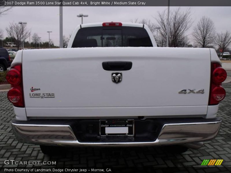 Bright White / Medium Slate Gray 2007 Dodge Ram 3500 Lone Star Quad Cab 4x4