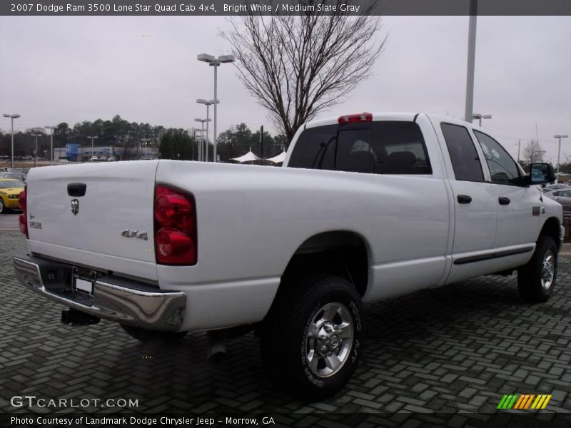 Bright White / Medium Slate Gray 2007 Dodge Ram 3500 Lone Star Quad Cab 4x4