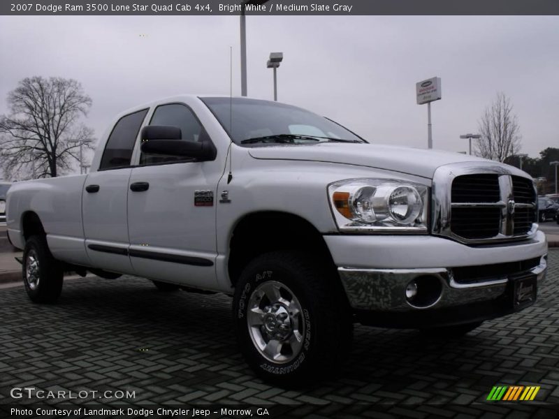 Bright White / Medium Slate Gray 2007 Dodge Ram 3500 Lone Star Quad Cab 4x4