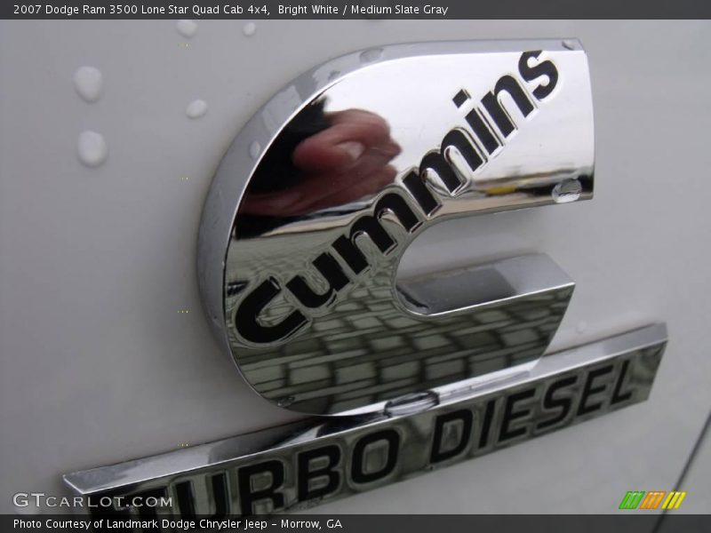 Bright White / Medium Slate Gray 2007 Dodge Ram 3500 Lone Star Quad Cab 4x4