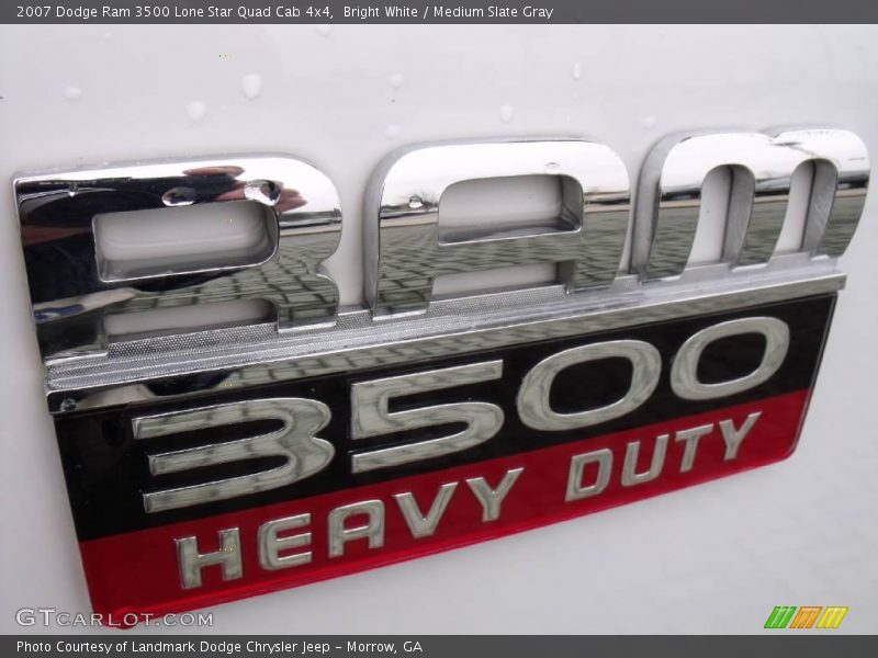 Bright White / Medium Slate Gray 2007 Dodge Ram 3500 Lone Star Quad Cab 4x4