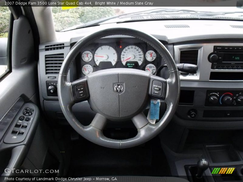 Bright White / Medium Slate Gray 2007 Dodge Ram 3500 Lone Star Quad Cab 4x4