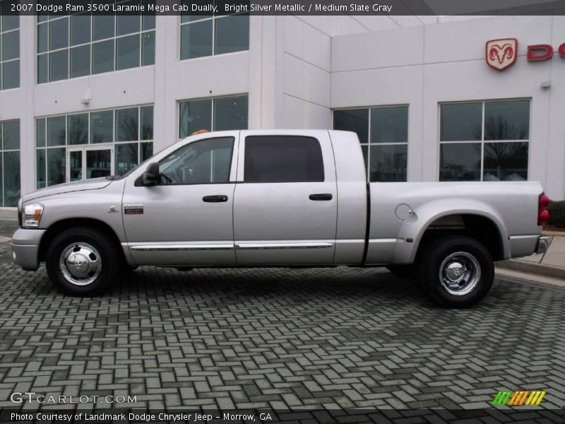 Bright Silver Metallic / Medium Slate Gray 2007 Dodge Ram 3500 Laramie Mega Cab Dually