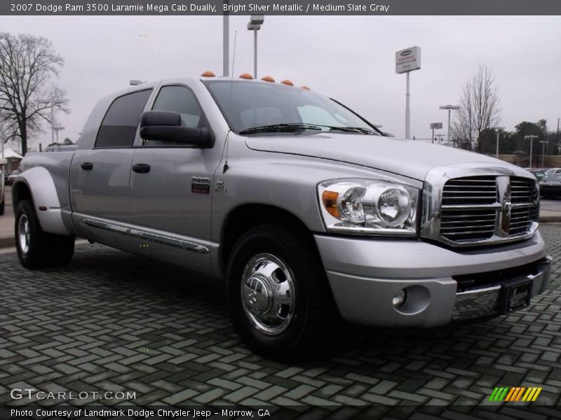 Bright Silver Metallic / Medium Slate Gray 2007 Dodge Ram 3500 Laramie Mega Cab Dually