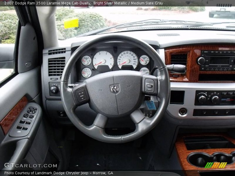 Bright Silver Metallic / Medium Slate Gray 2007 Dodge Ram 3500 Laramie Mega Cab Dually