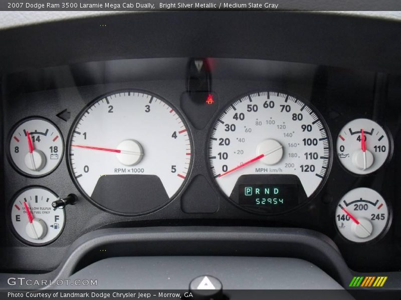 Bright Silver Metallic / Medium Slate Gray 2007 Dodge Ram 3500 Laramie Mega Cab Dually