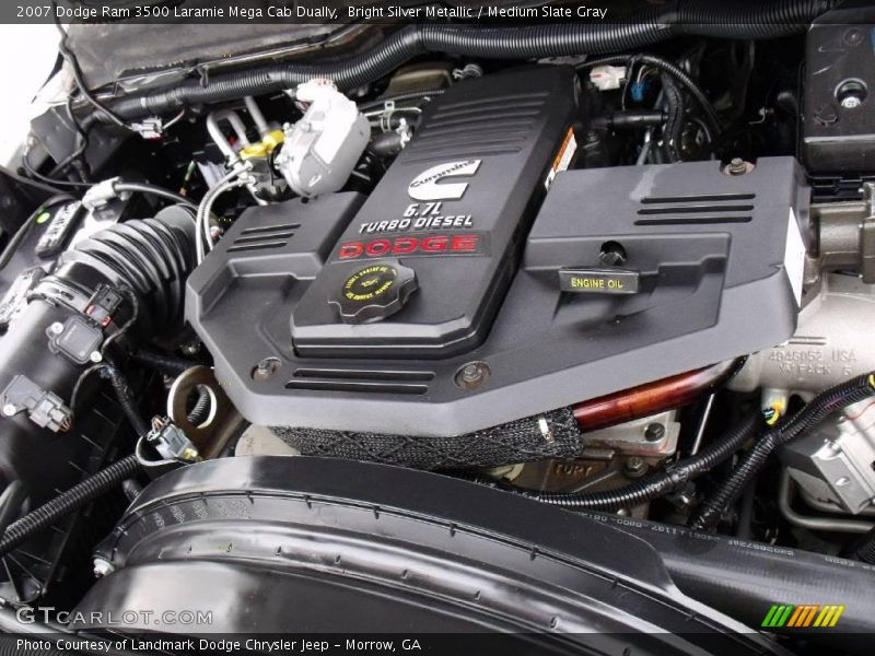 Bright Silver Metallic / Medium Slate Gray 2007 Dodge Ram 3500 Laramie Mega Cab Dually