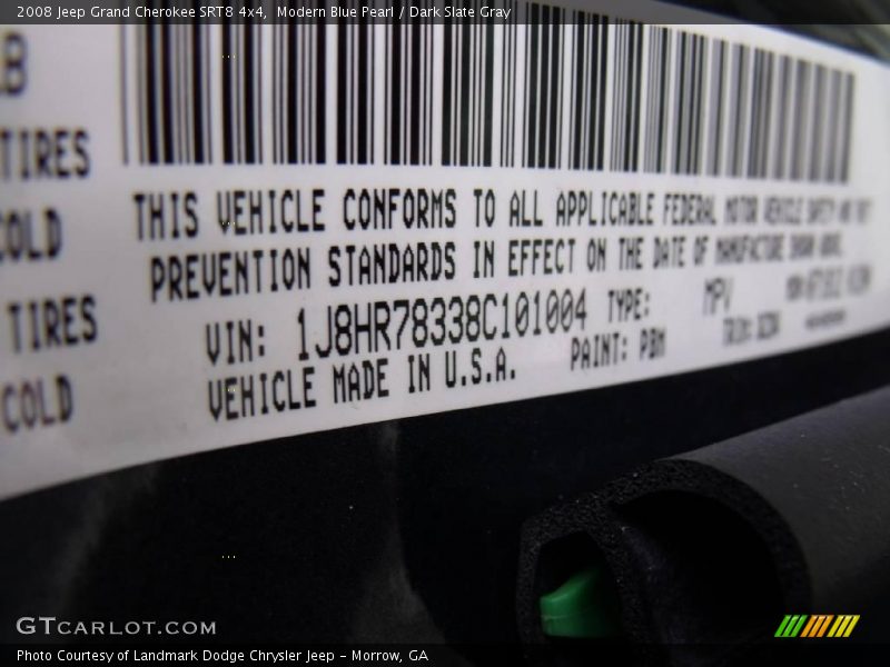Modern Blue Pearl / Dark Slate Gray 2008 Jeep Grand Cherokee SRT8 4x4