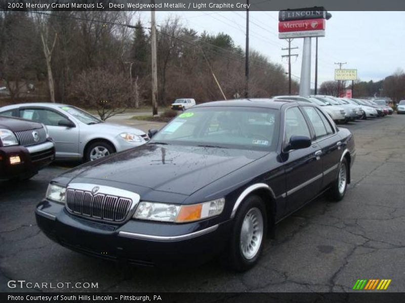 Deep Wedgewood Metallic / Light Graphite Grey 2002 Mercury Grand Marquis LS