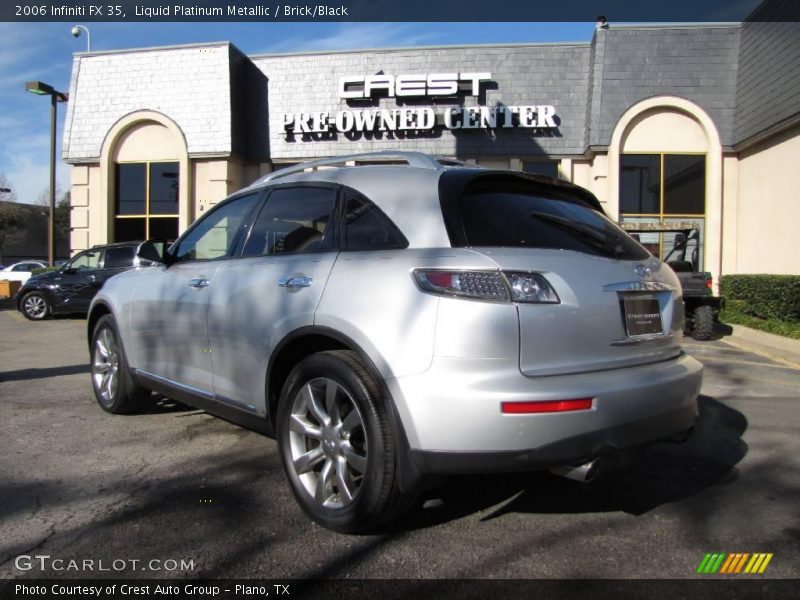 Liquid Platinum Metallic / Brick/Black 2006 Infiniti FX 35