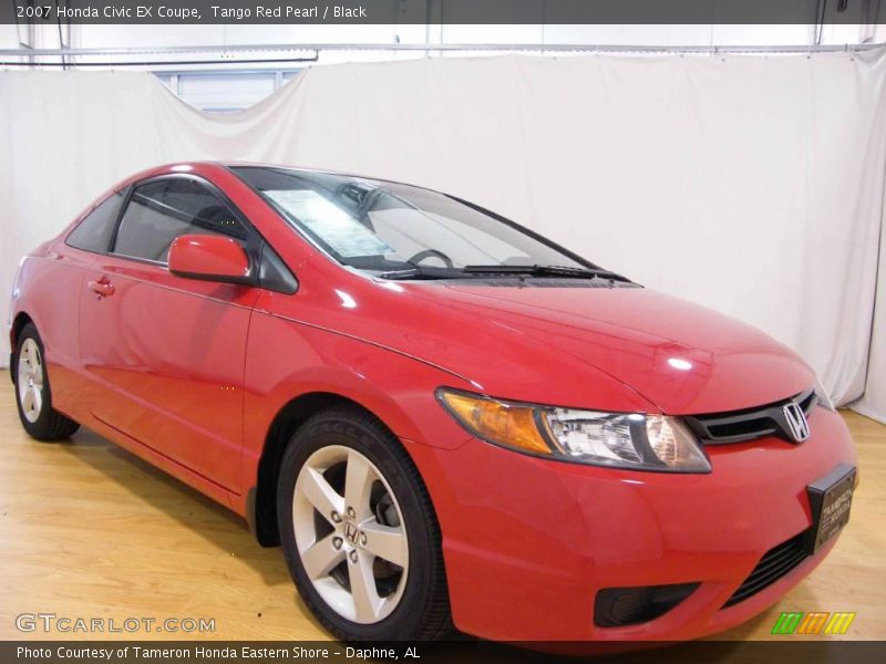 Tango Red Pearl / Black 2007 Honda Civic EX Coupe