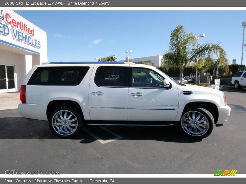 White Diamond / Ebony 2008 Cadillac Escalade ESV AWD