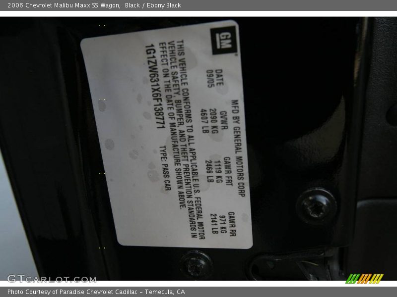 Black / Ebony Black 2006 Chevrolet Malibu Maxx SS Wagon