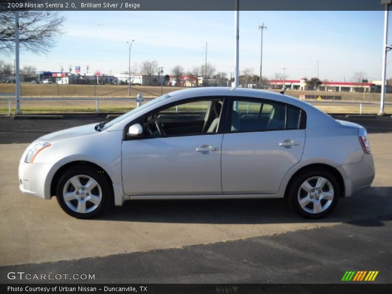 Brilliant Silver / Beige 2009 Nissan Sentra 2.0