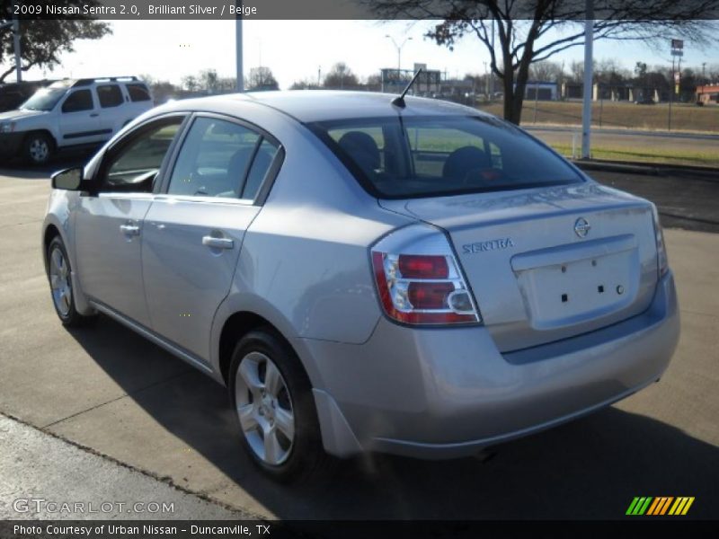 Brilliant Silver / Beige 2009 Nissan Sentra 2.0