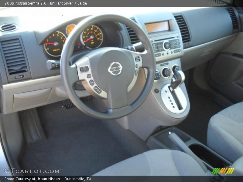 Brilliant Silver / Beige 2009 Nissan Sentra 2.0