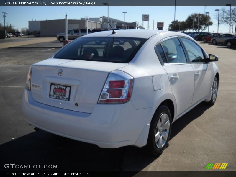 Fresh Powder White / Beige 2008 Nissan Sentra 2.0