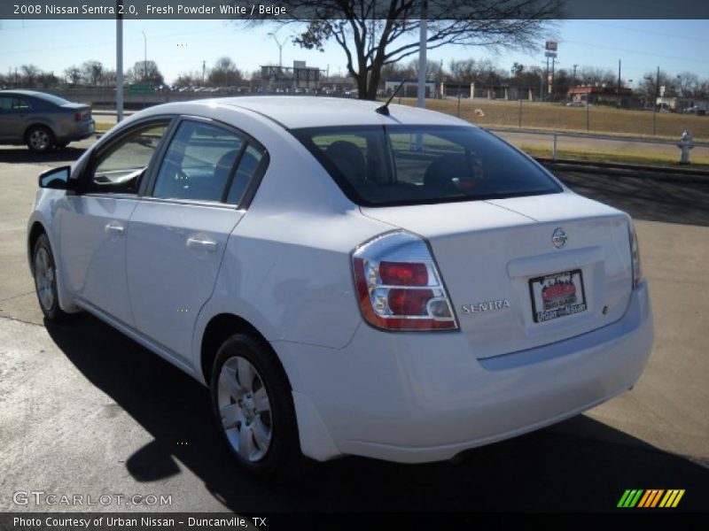 Fresh Powder White / Beige 2008 Nissan Sentra 2.0