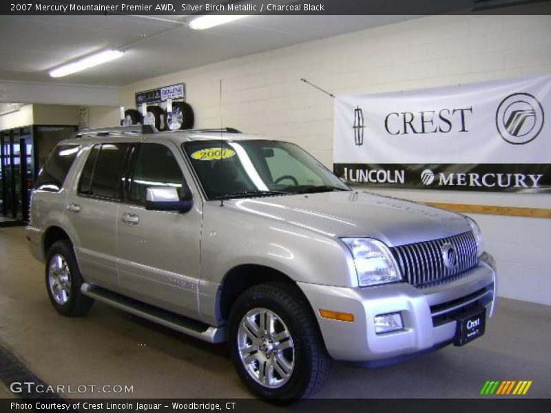 Silver Birch Metallic / Charcoal Black 2007 Mercury Mountaineer Premier AWD