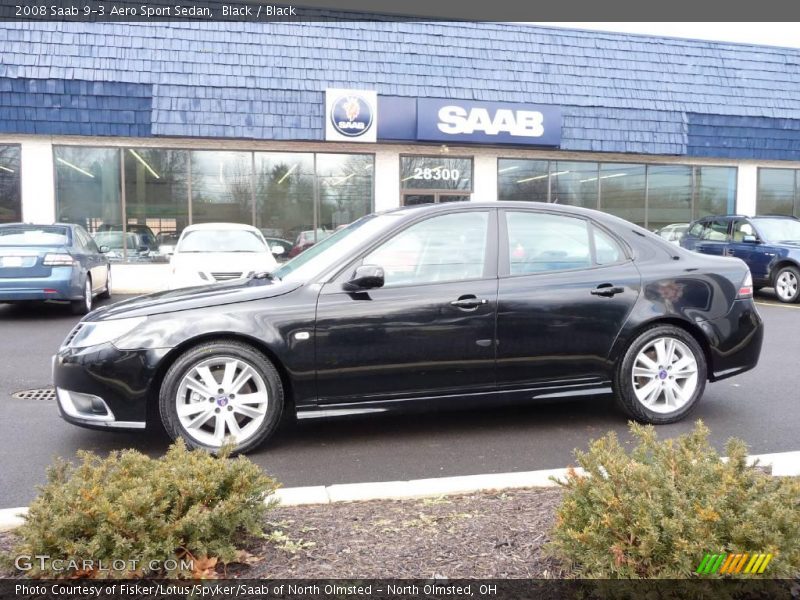 Black / Black 2008 Saab 9-3 Aero Sport Sedan