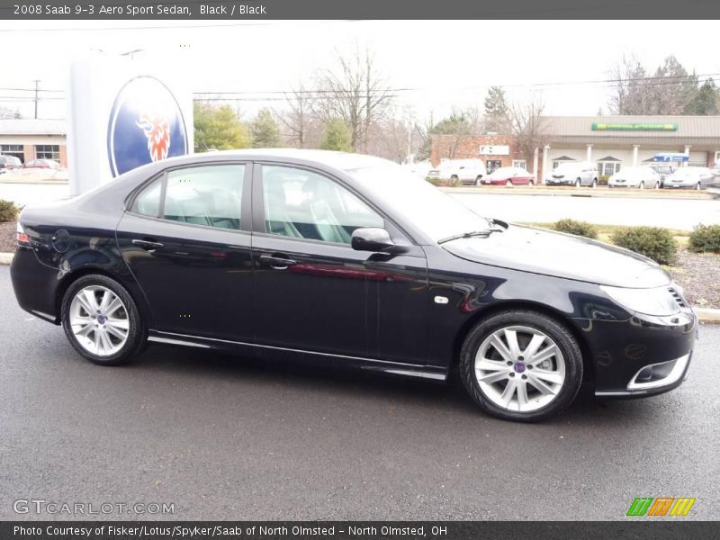 Black / Black 2008 Saab 9-3 Aero Sport Sedan