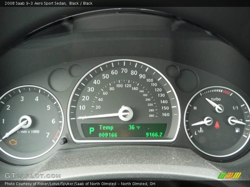Black / Black 2008 Saab 9-3 Aero Sport Sedan