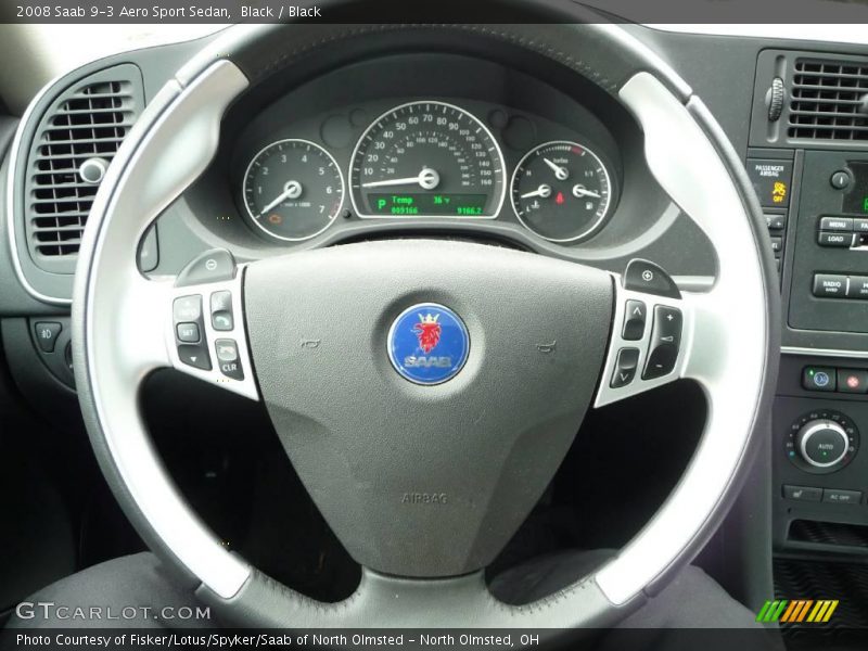 Black / Black 2008 Saab 9-3 Aero Sport Sedan