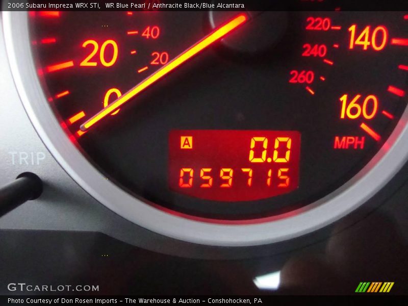 WR Blue Pearl / Anthracite Black/Blue Alcantara 2006 Subaru Impreza WRX STi
