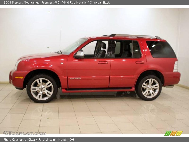 Vivid Red Metallic / Charcoal Black 2008 Mercury Mountaineer Premier AWD