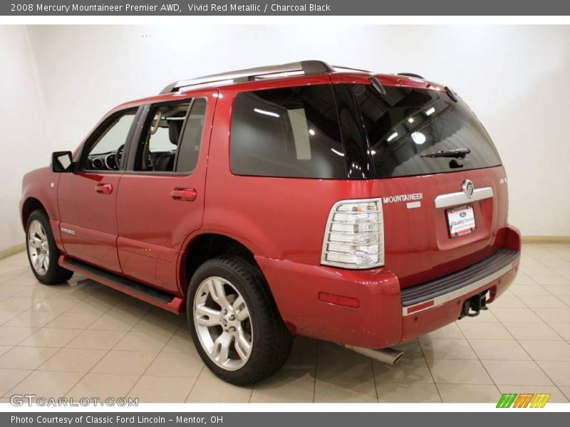 Vivid Red Metallic / Charcoal Black 2008 Mercury Mountaineer Premier AWD