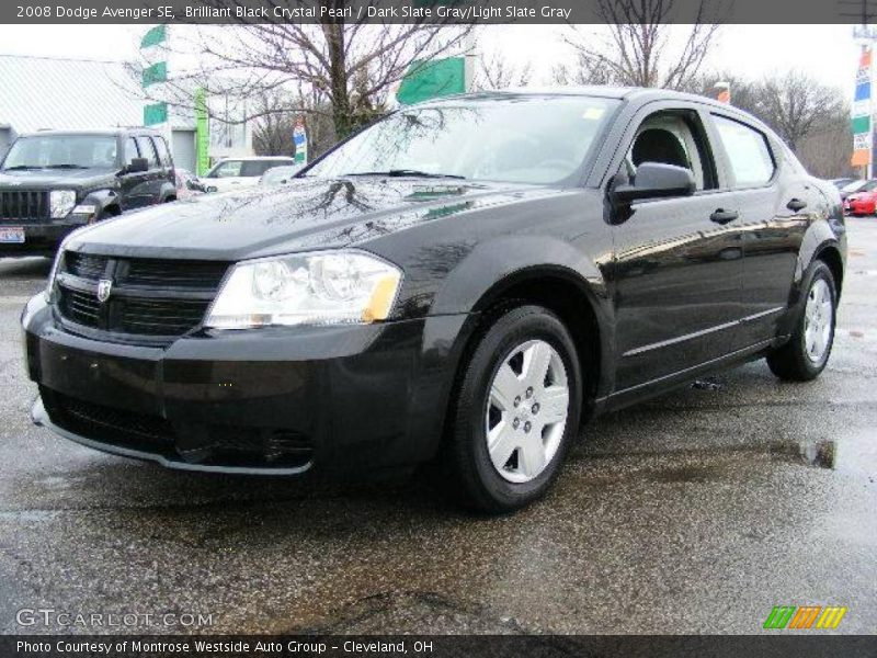 Brilliant Black Crystal Pearl / Dark Slate Gray/Light Slate Gray 2008 Dodge Avenger SE