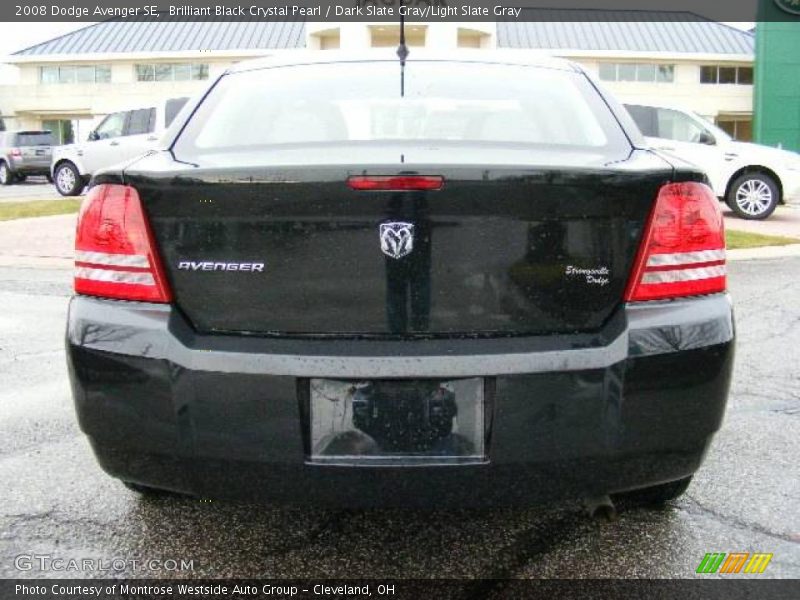 Brilliant Black Crystal Pearl / Dark Slate Gray/Light Slate Gray 2008 Dodge Avenger SE