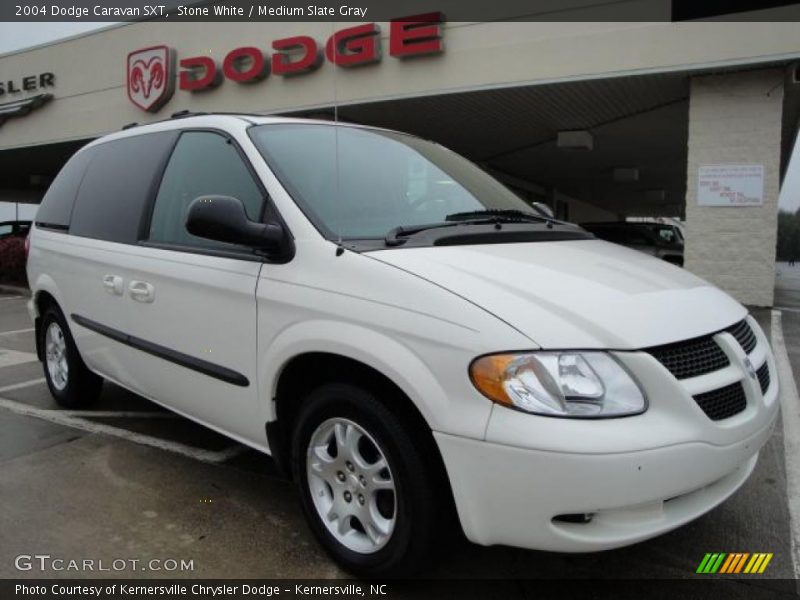 Stone White / Medium Slate Gray 2004 Dodge Caravan SXT