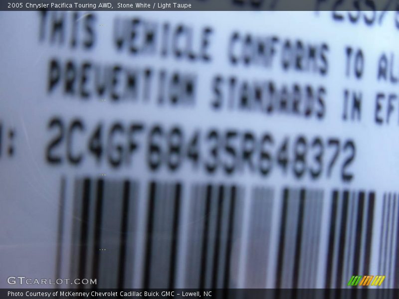 Stone White / Light Taupe 2005 Chrysler Pacifica Touring AWD