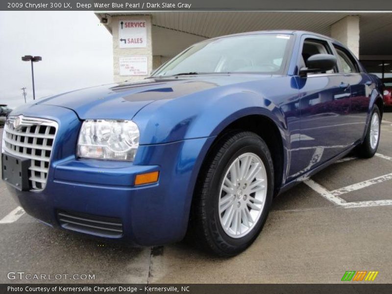 Deep Water Blue Pearl / Dark Slate Gray 2009 Chrysler 300 LX