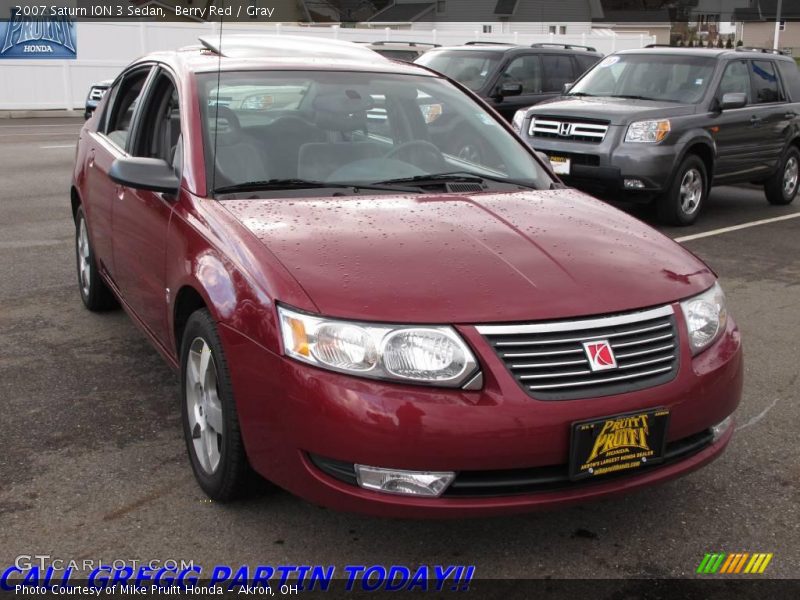 Berry Red / Gray 2007 Saturn ION 3 Sedan