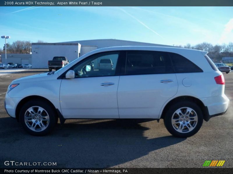 Aspen White Pearl / Taupe 2008 Acura MDX Technology